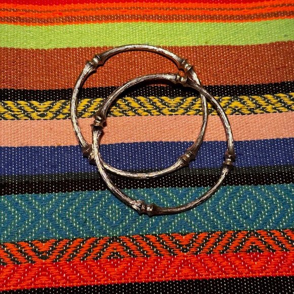 gold toned bamboo bangles set of 2 bracelets from ASOS - Picture 3 of 4